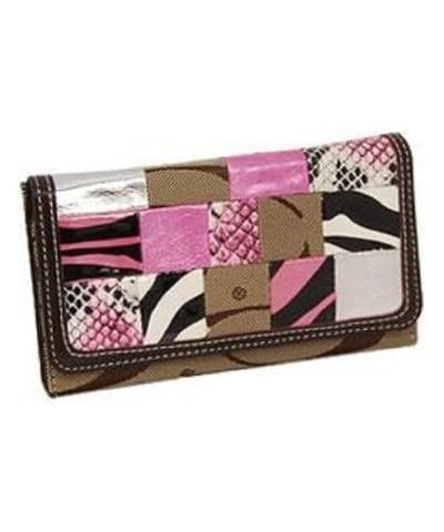 Khaki and Pink Signature Patch Fashion Wallet $14.24 Wallets