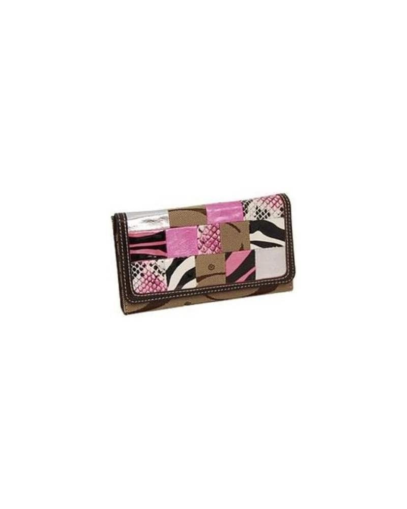 Khaki and Pink Signature Patch Fashion Wallet $14.24 Wallets