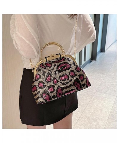 Luxury Women Giltter Handbag Evening Clutch Contrasting Color Sequins Shoulder Bags Banquet Blue Chain Messenger Bags Rose Re...