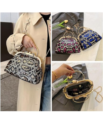 Luxury Women Giltter Handbag Evening Clutch Contrasting Color Sequins Shoulder Bags Banquet Blue Chain Messenger Bags Rose Re...