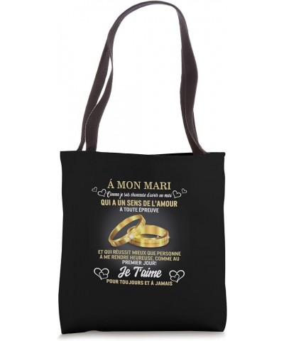 To My Husband French Mon Mari Love Anniversary Valentine Day Tote Bag 16 inches $13.35 Totes