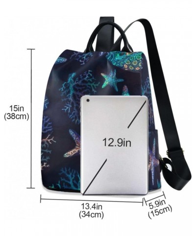 Blue Starfish Coral Backpack for Women, Fashion Anti Theft Casual Daypack Shoulder Bag Purse for Travel Work 15 inches $17.63...