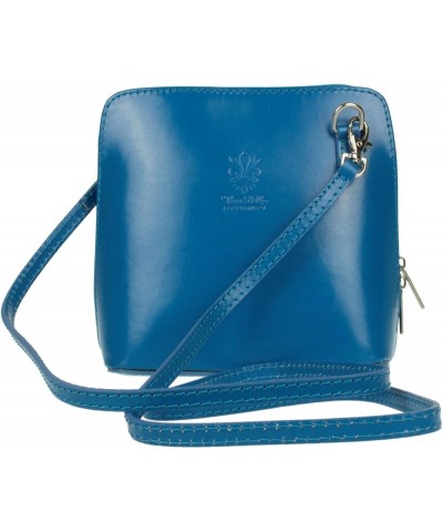 Leather Snake Skin Rigid Cross Body Shoulder Bag Sky Blue $37.49 Crossbody Bags