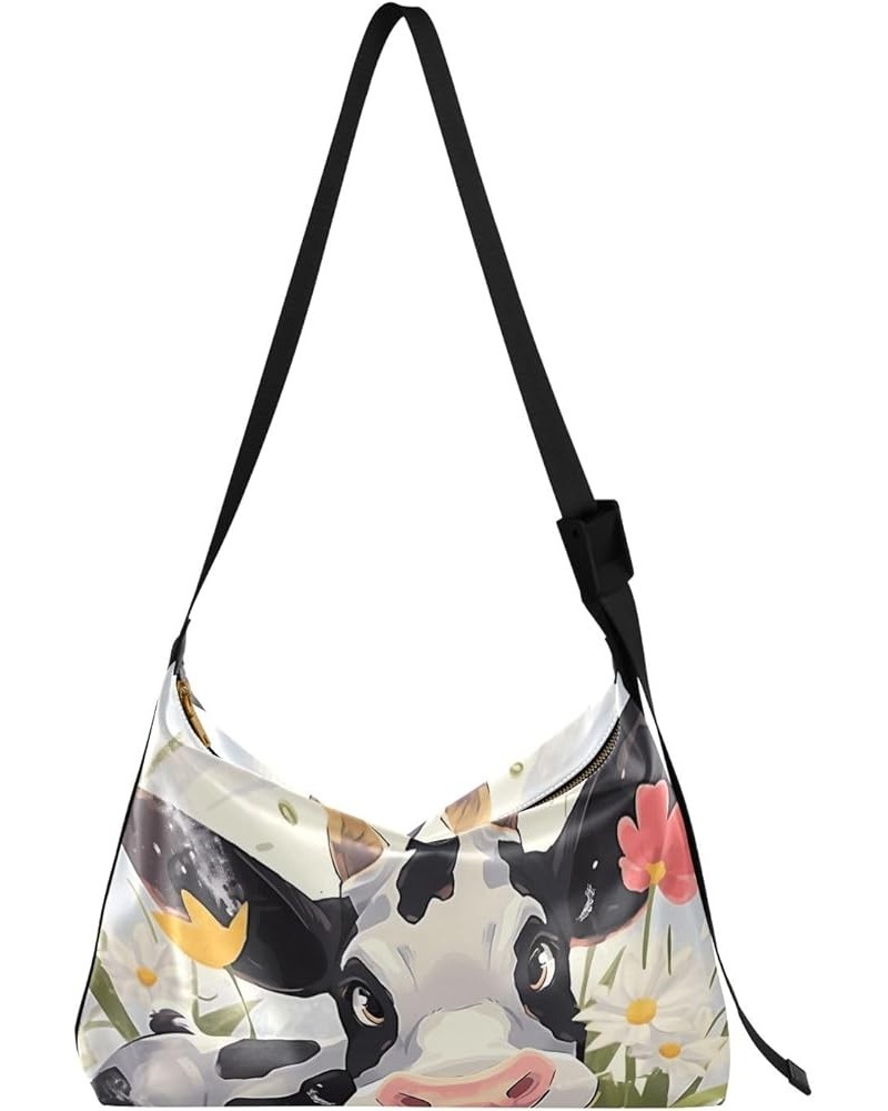 Cute Cow and Daisy PU Leather Shoulder Bags Leather Shoulder Bag for Women Hobo Bags for Women Crossbody Cute Cow and Daisy $...