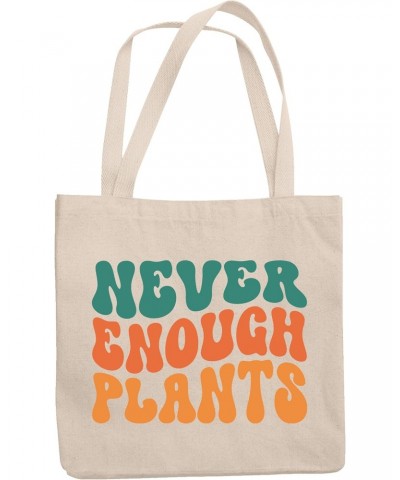 Never Enough Plants, Plant Lover or Gardening Enthusiast Quote, Groovy Retro Wavy Text Merch Gift, 12oz Canvas Tote Bag $14.0...