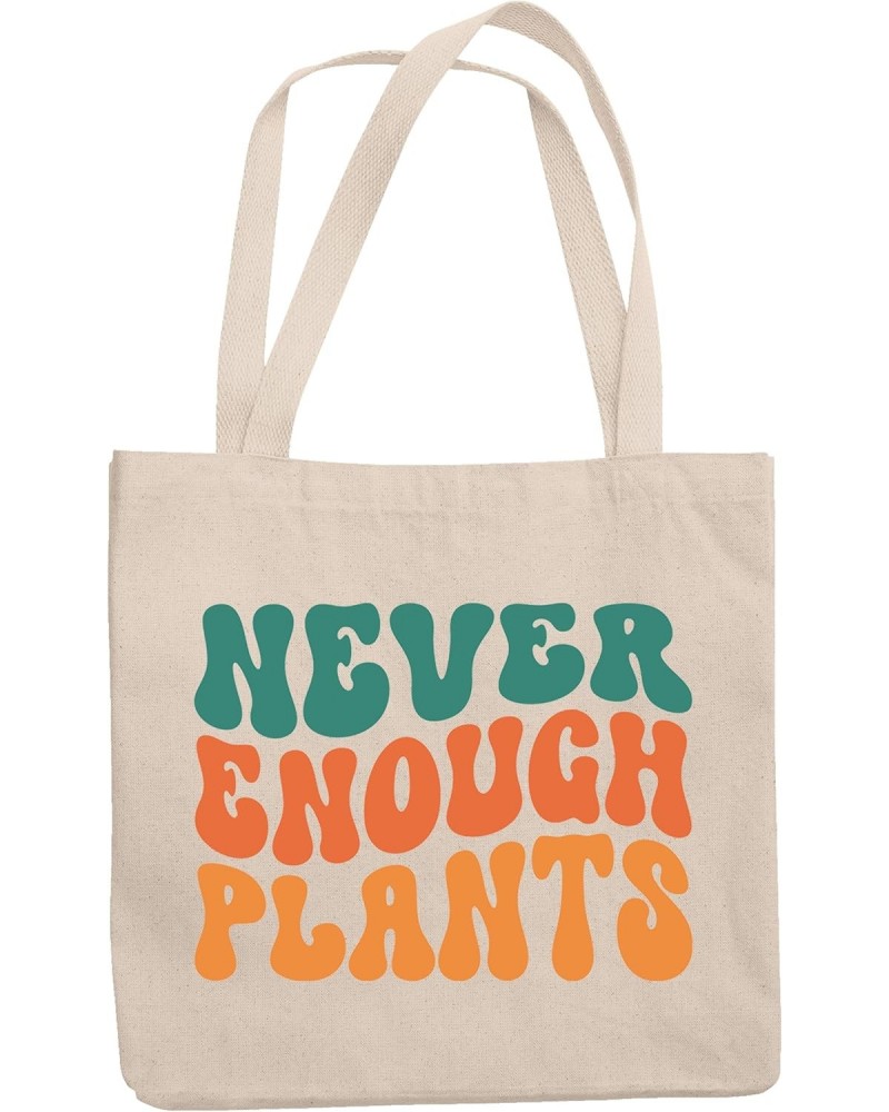 Never Enough Plants, Plant Lover or Gardening Enthusiast Quote, Groovy Retro Wavy Text Merch Gift, 12oz Canvas Tote Bag $14.0...