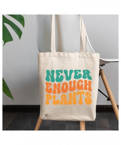 Never Enough Plants, Plant Lover or Gardening Enthusiast Quote, Groovy Retro Wavy Text Merch Gift, 12oz Canvas Tote Bag $14.0...