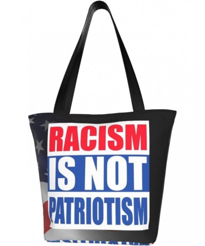 Racism Is Not Patriotism Fashion Shoulder Bag Large Capacity For Man Or Woman $20.22 Totes