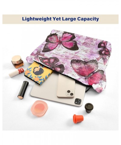 Flowers Butterflies Furry Tote Bag for Women Crossbody Bag Shoulder Bag Puffer Bag with Zipper for Shopping $11.54 Totes