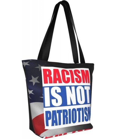 Racism Is Not Patriotism Fashion Shoulder Bag Large Capacity For Man Or Woman $20.22 Totes