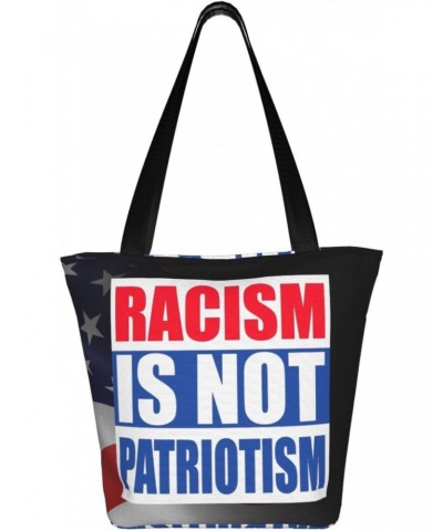 Racism Is Not Patriotism Fashion Shoulder Bag Large Capacity For Man Or Woman $20.22 Totes