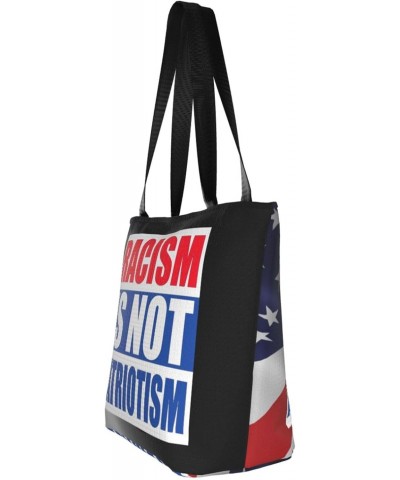 Racism Is Not Patriotism Fashion Shoulder Bag Large Capacity For Man Or Woman $20.22 Totes