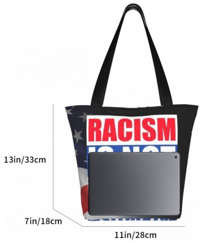 Racism Is Not Patriotism Fashion Shoulder Bag Large Capacity For Man Or Woman $20.22 Totes