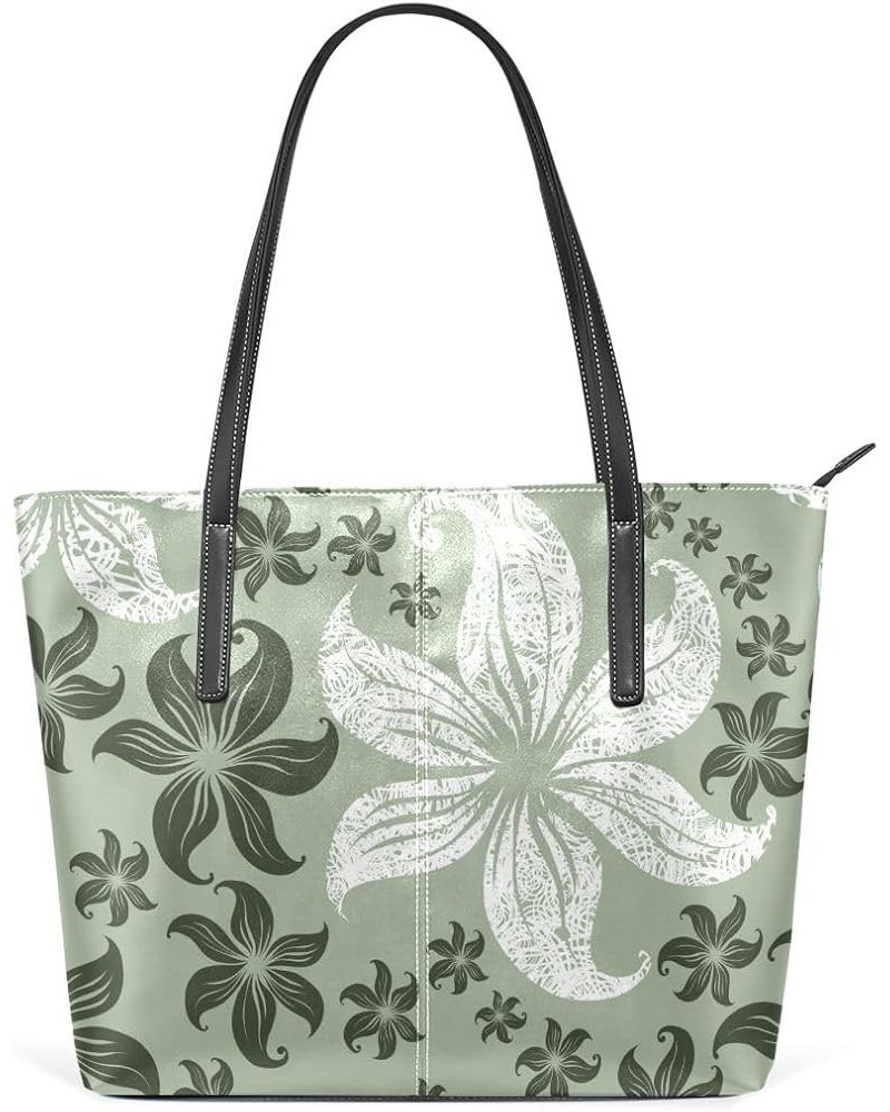 Handbags for Women Tote Bags with 11.08"(L) x 3.54"(W) x 11.02"(W) - Pink Beautiful Flowers Vintage Green Flowers $21.92 Totes