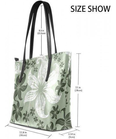 Handbags for Women Tote Bags with 11.08"(L) x 3.54"(W) x 11.02"(W) - Pink Beautiful Flowers Vintage Green Flowers $21.92 Totes