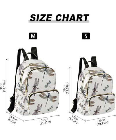 Women Backpack Watercolor Dragonfly Summer Retro Anti-Theft Travel Backpack with Luggage Belt Lightweight Handbag Lady Purse ...