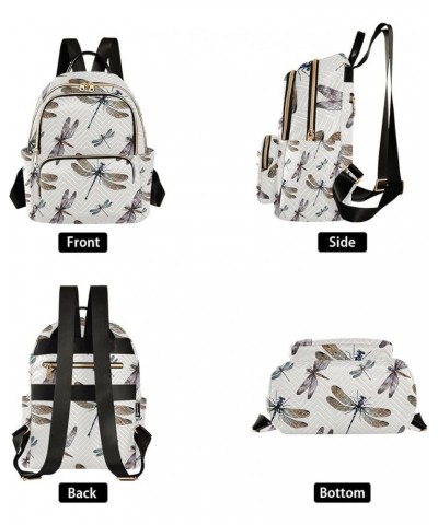 Women Backpack Watercolor Dragonfly Summer Retro Anti-Theft Travel Backpack with Luggage Belt Lightweight Handbag Lady Purse ...