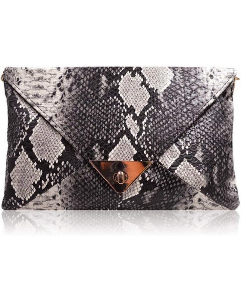 Women's Fashion Retro Snake Skin Envelope Bag Clutch Purse Evening Bag $11.01 Evening Bags