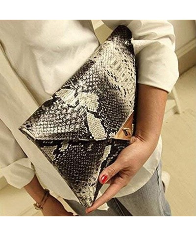 Women's Fashion Retro Snake Skin Envelope Bag Clutch Purse Evening Bag $11.01 Evening Bags