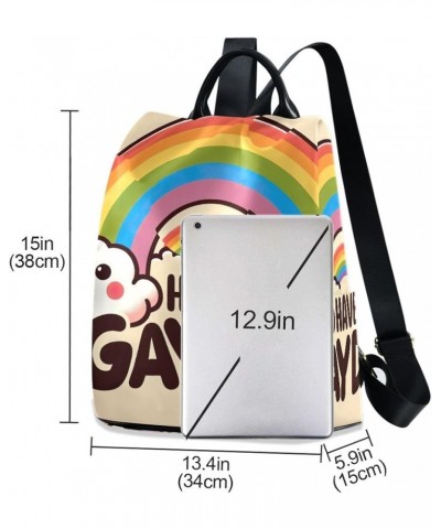 LGBT Pride Month Unicorns Women Backpack Purse Anti Theft Design Travel Hiking Camping Rucksack Pack Lgbt Pride Have a Gay Da...