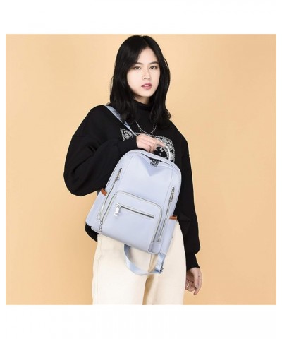 Women's Fashion Solid Faux Leather Tote Bag Backpack Casual Fashion Female Backpack Outdoor Bag School Travel Blue $21.34 Bac...