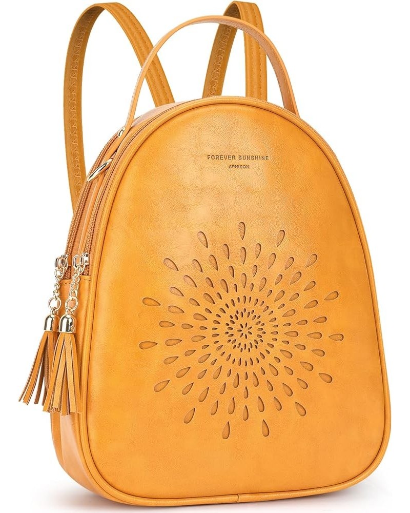 Small Backpack Purse for Women Cute Mini Backpacks PU Leather Crossbody Shoulder Bags Multifunctional Handbags 06-yellow $14....