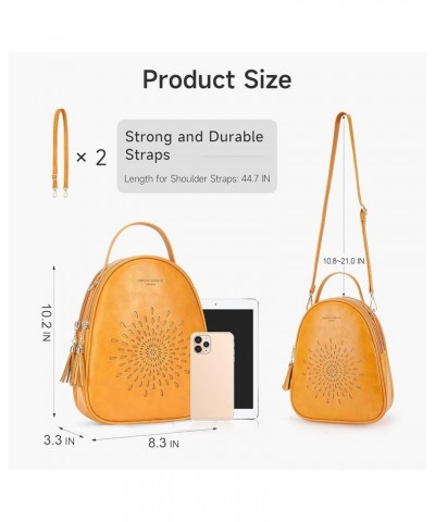 Small Backpack Purse for Women Cute Mini Backpacks PU Leather Crossbody Shoulder Bags Multifunctional Handbags 06-yellow $14....