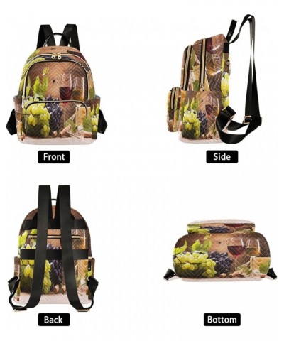 Wine and Grapes Fashion Backpack Purse Ladies Fashion Rucksack Travel Shoulder Bag Casual Daily Backpack Medium $16.28 Backpacks