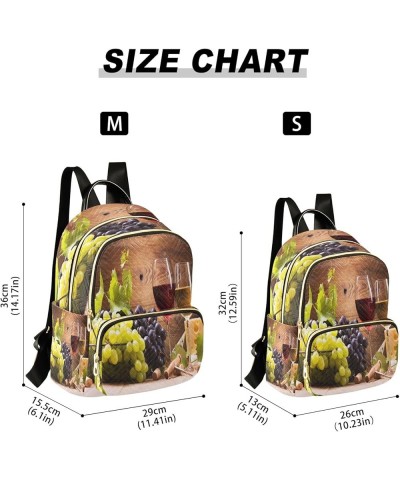 Wine and Grapes Fashion Backpack Purse Ladies Fashion Rucksack Travel Shoulder Bag Casual Daily Backpack Medium $16.28 Backpacks