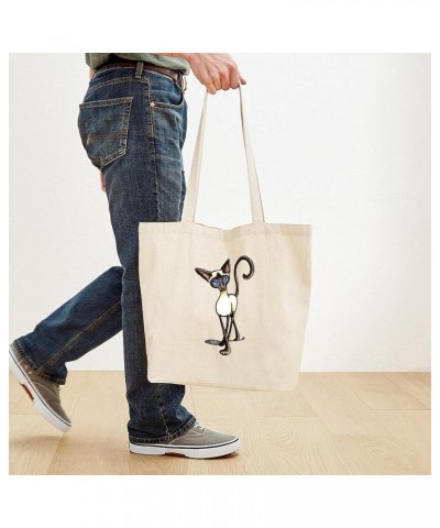 Three Siamese Cats Tote Bag Natural Canvas Tote Bag, Cloth Shopping Bag Siamese Cat Crosswalk Tote Bag $9.59 Travel Gear