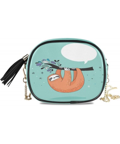 Crossbody Purse Small Crossbody Bags Shoulder Handbags Smile Sloth for Women $12.99 Shoulder Bags