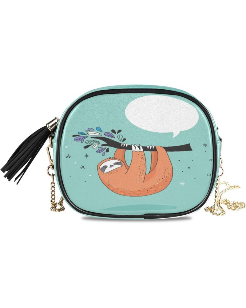 Crossbody Purse Small Crossbody Bags Shoulder Handbags Smile Sloth for Women $12.99 Shoulder Bags