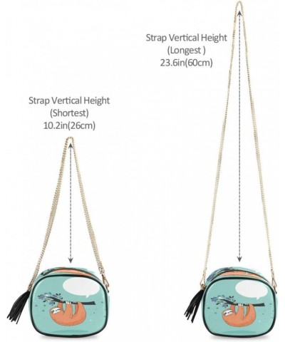 Crossbody Purse Small Crossbody Bags Shoulder Handbags Smile Sloth for Women $12.99 Shoulder Bags