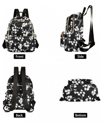 Mini Backpack Purse for Women Lightweight Girls Small Size Cherry Blossoms Black School Teens College Traveling Small $15.18 ...