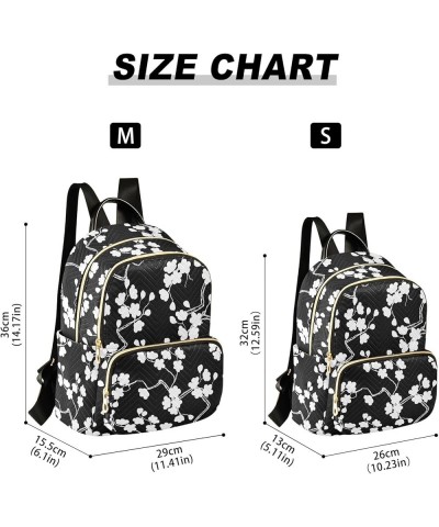 Mini Backpack Purse for Women Lightweight Girls Small Size Cherry Blossoms Black School Teens College Traveling Small $15.18 ...