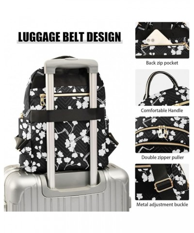 Mini Backpack Purse for Women Lightweight Girls Small Size Cherry Blossoms Black School Teens College Traveling Small $15.18 ...