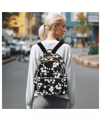 Mini Backpack Purse for Women Lightweight Girls Small Size Cherry Blossoms Black School Teens College Traveling Small $15.18 ...