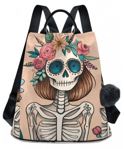 Drawing Skeleton Women Backpack, Fashion Anti Theft Casual Daypack Shoulder Bag Purse for Travel Work 15 inches $22.54 Backpacks