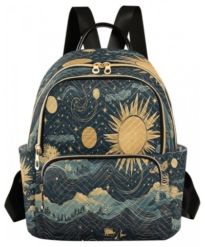 Galaxy Stars Planets Quilted Backpack for Women Purse Shoulder Bag Travel Bags for Daily Nurse Work M Medium $18.59 Backpacks