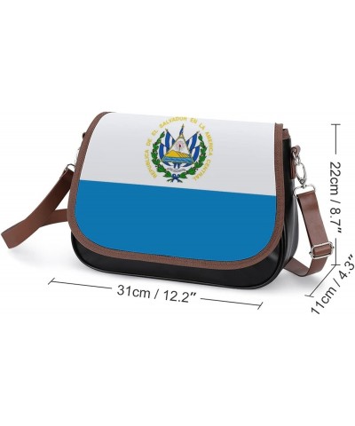 Flag-El-Salvador Crossbody Shoulder Messenger Women Bag Pu Leather Office Work Business for Handbag Crossbody Bag $16.22 Shou...