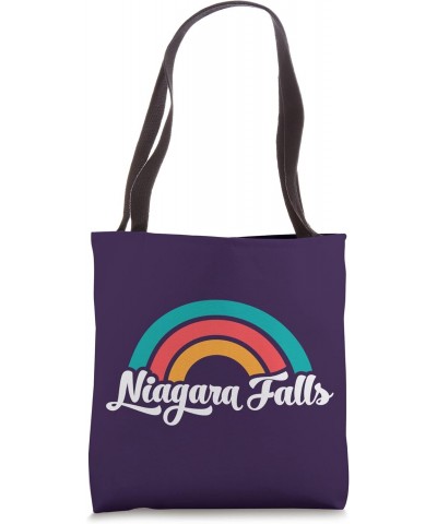 NIAGARA FALLS NY Retro Script Design With Rainbow Tote Bag $10.60 Totes