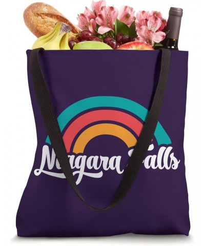 NIAGARA FALLS NY Retro Script Design With Rainbow Tote Bag $10.60 Totes