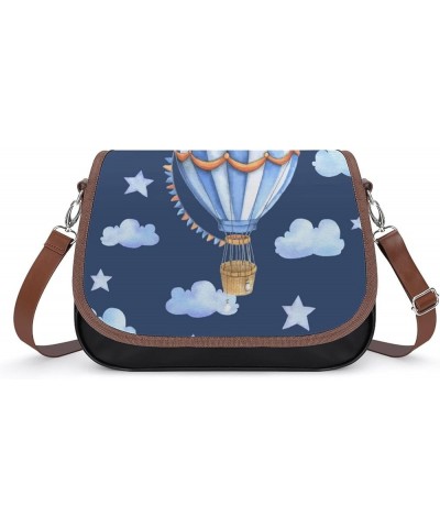 Printed Shoulder Crossbody Bag Leather Hobo Bags Medium Ladies Top Handles Satchels Cartoon Hot Air Balloon Color7 $25.07 Hob...