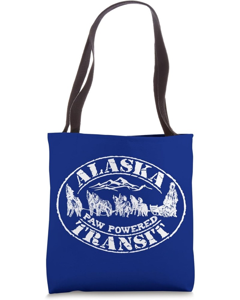 Alaska Dog Sledding Paw Powered Transit Distressed Souvenir Tote Bag $16.15 Totes