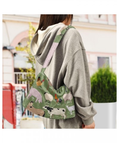 Women Boho Handbag Cactus Hedgehog Farm Animal Icon Underarm Bag Tote Bag Shoulder Bag Crossbody Bag Fluffy Cell Phone Purse ...