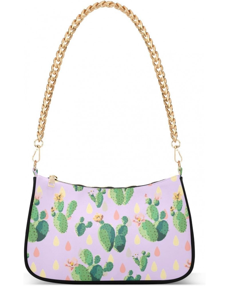 Women Small Shoulder Bag Cute-cactus-pink Girl Classic Purse Tote HandBag $21.93 Totes