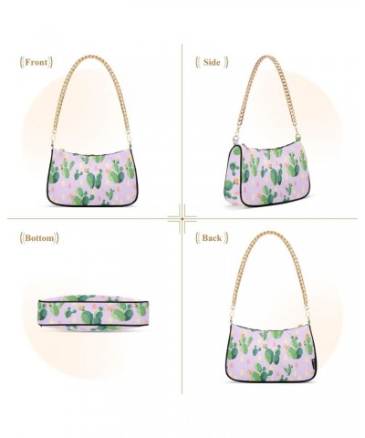 Women Small Shoulder Bag Cute-cactus-pink Girl Classic Purse Tote HandBag $21.93 Totes