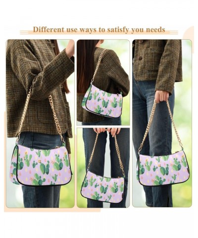 Women Small Shoulder Bag Cute-cactus-pink Girl Classic Purse Tote HandBag $21.93 Totes