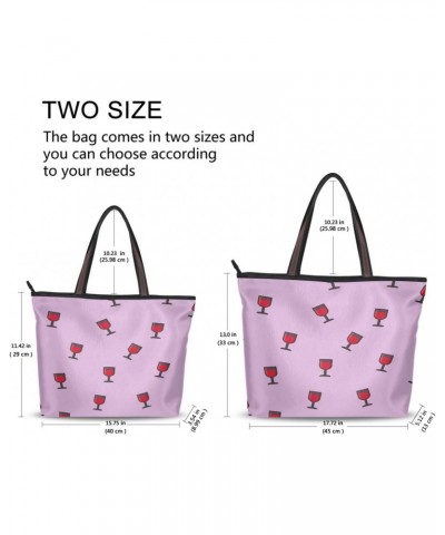 Sweet Wine Glasses Women Tote Bag Handbag Large Capacity Shoulder Bags $11.59 Shoulder Bags