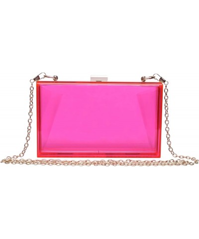 Women Acrylic Transparent Gold star Evening Bags Purses Clutch Vintage Banquet Handbag Pink $14.40 Evening Bags